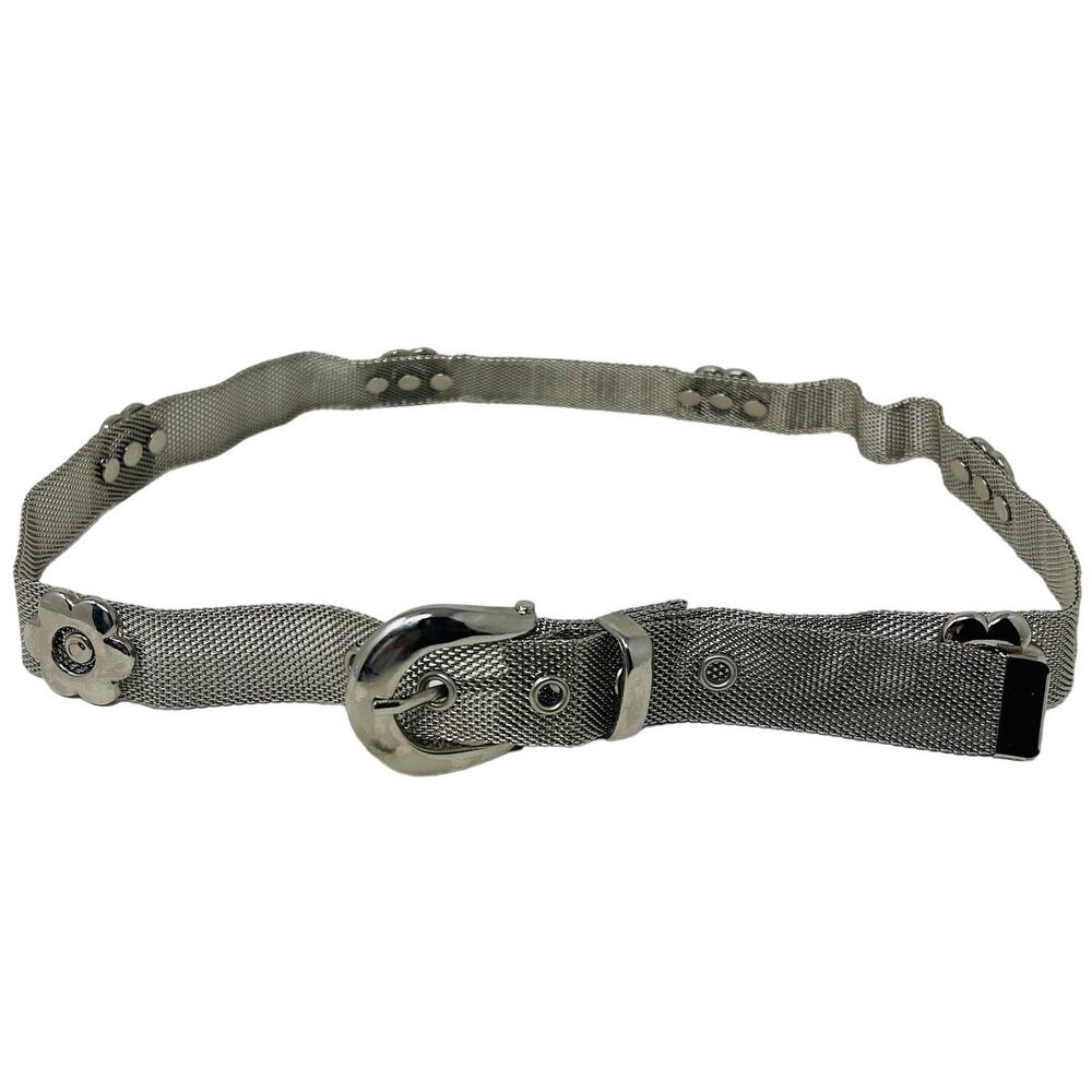 Metal Floral Belt Silver Mesh Casual Punk Coquette Goth